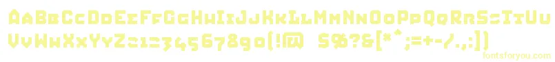Czcionka Squic – żółte czcionki na białym tle