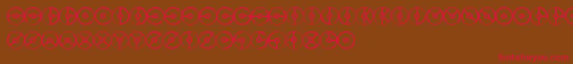 Mqsd-Schriftart – Rote Schriften auf braunem Hintergrund