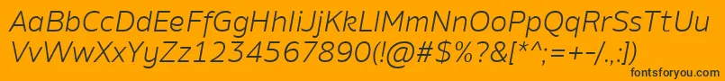 AminoLightItalic Font – Black Fonts on Orange Background