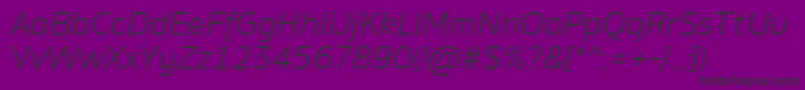 AminoLightItalic Font – Black Fonts on Purple Background