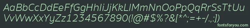 AminoLightItalic Font – Green Fonts on Black Background