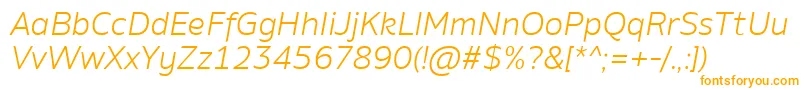 AminoLightItalic Font – Orange Fonts on White Background