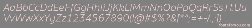 AminoLightItalic Font – Pink Fonts on Gray Background