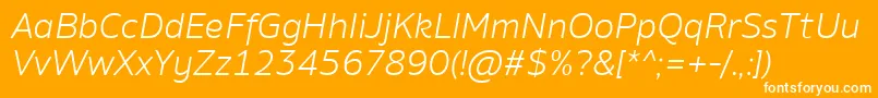 AminoLightItalic Font – White Fonts on Orange Background