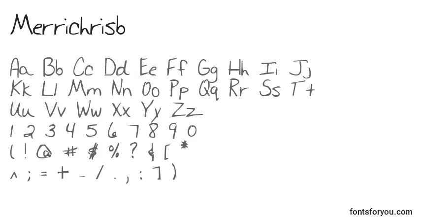 Czcionka Merrichrisb – alfabet, cyfry, specjalne znaki