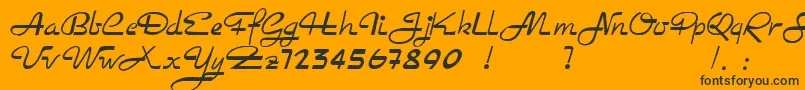 Rockabilly Font – Black Fonts on Orange Background