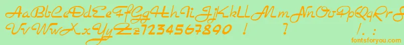 Rockabilly Font – Orange Fonts on Green Background