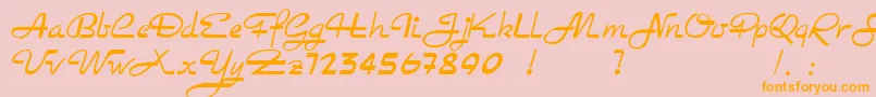 Rockabilly Font – Orange Fonts on Pink Background