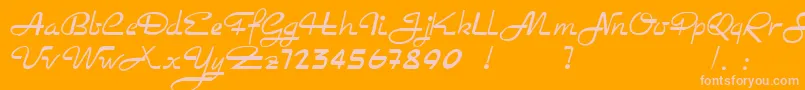 Rockabilly Font – Pink Fonts on Orange Background