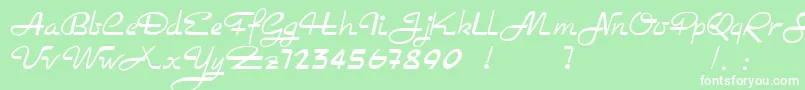 Rockabilly Font – White Fonts on Green Background