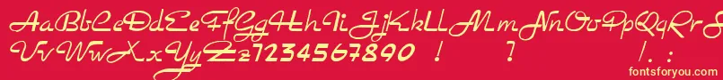 Rockabilly Font – Yellow Fonts on Red Background