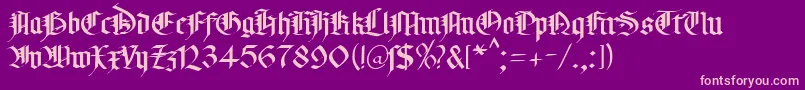MaGoticDb Font – Pink Fonts on Purple Background