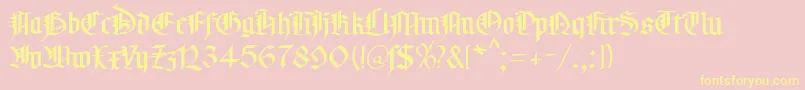 MaGoticDb Font – Yellow Fonts on Pink Background