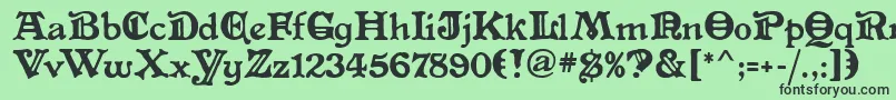 AltenglischMf Font – Black Fonts on Green Background