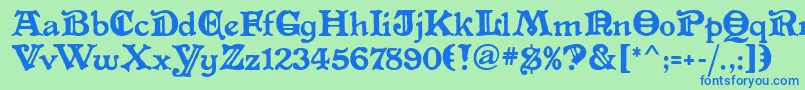 AltenglischMf Font – Blue Fonts on Green Background