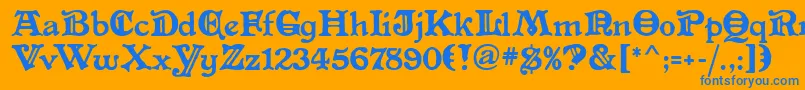 AltenglischMf Font – Blue Fonts on Orange Background