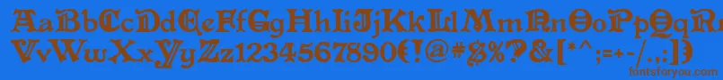 AltenglischMf Font – Brown Fonts on Blue Background