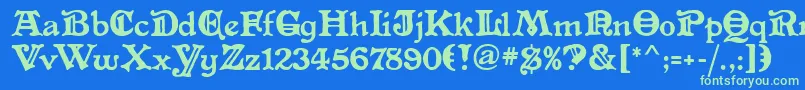 AltenglischMf Font – Green Fonts on Blue Background