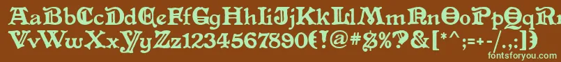 AltenglischMf Font – Green Fonts on Brown Background
