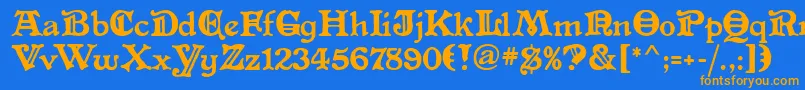 AltenglischMf Font – Orange Fonts on Blue Background