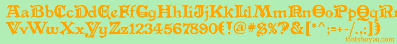 AltenglischMf Font – Orange Fonts on Green Background