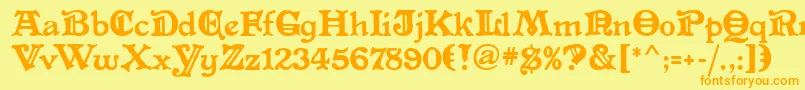 AltenglischMf Font – Orange Fonts on Yellow Background