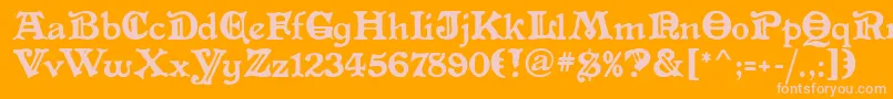 AltenglischMf Font – Pink Fonts on Orange Background
