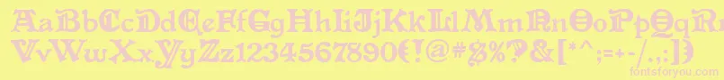 AltenglischMf Font – Pink Fonts on Yellow Background