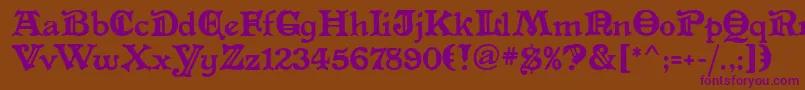 AltenglischMf Font – Purple Fonts on Brown Background