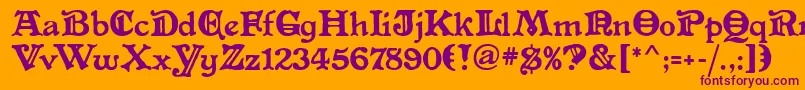 AltenglischMf Font – Purple Fonts on Orange Background