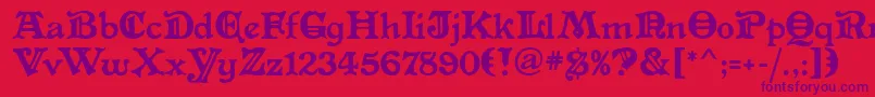 AltenglischMf Font – Purple Fonts on Red Background