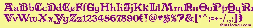 AltenglischMf Font – Purple Fonts on Yellow Background