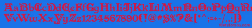 AltenglischMf Font – Red Fonts on Blue Background