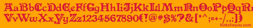 AltenglischMf Font – Red Fonts on Orange Background