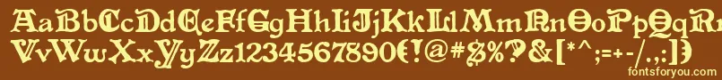 AltenglischMf Font – Yellow Fonts on Brown Background
