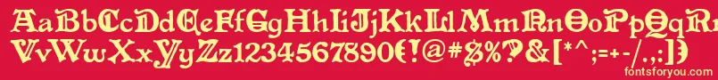 Шрифт AltenglischMf – жёлтые шрифты на красном фоне