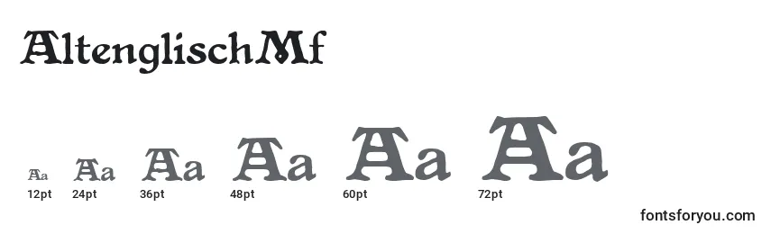 Размеры шрифта AltenglischMf