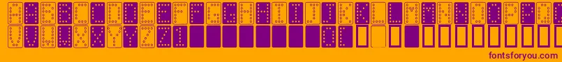 フォントDominoNormal – オレンジの背景に紫のフォント