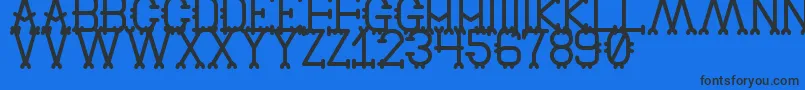 OldBrulesqueSt Font – Black Fonts on Blue Background