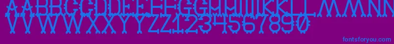 OldBrulesqueSt Font – Blue Fonts on Purple Background