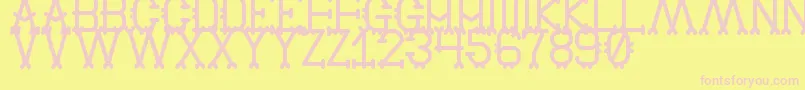 OldBrulesqueSt Font – Pink Fonts on Yellow Background