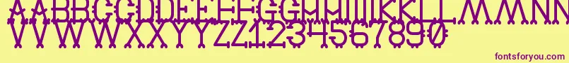 OldBrulesqueSt Font – Purple Fonts on Yellow Background