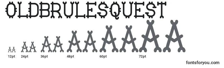 OldBrulesqueSt Font Sizes
