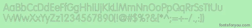 VogueNormalHollow Font – Gray Fonts on Green Background