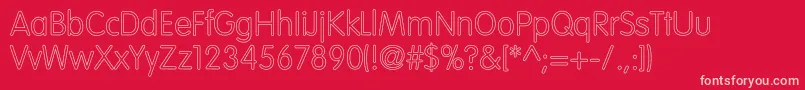 VogueNormalHollow Font – Pink Fonts on Red Background