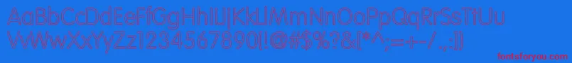 VogueNormalHollow Font – Red Fonts on Blue Background