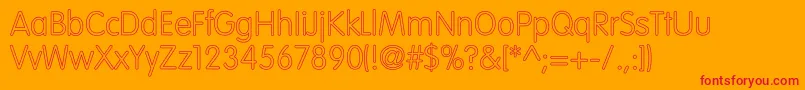 VogueNormalHollow Font – Red Fonts on Orange Background