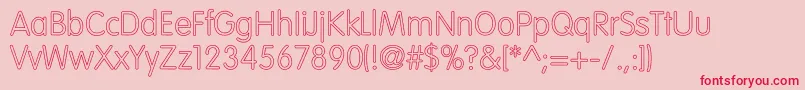 VogueNormalHollow Font – Red Fonts on Pink Background