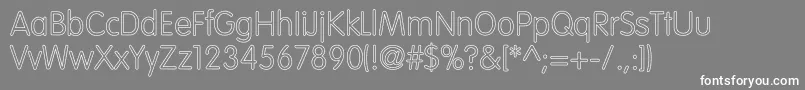 VogueNormalHollow Font – White Fonts on Gray Background