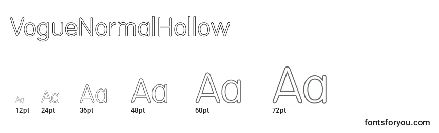VogueNormalHollow Font Sizes